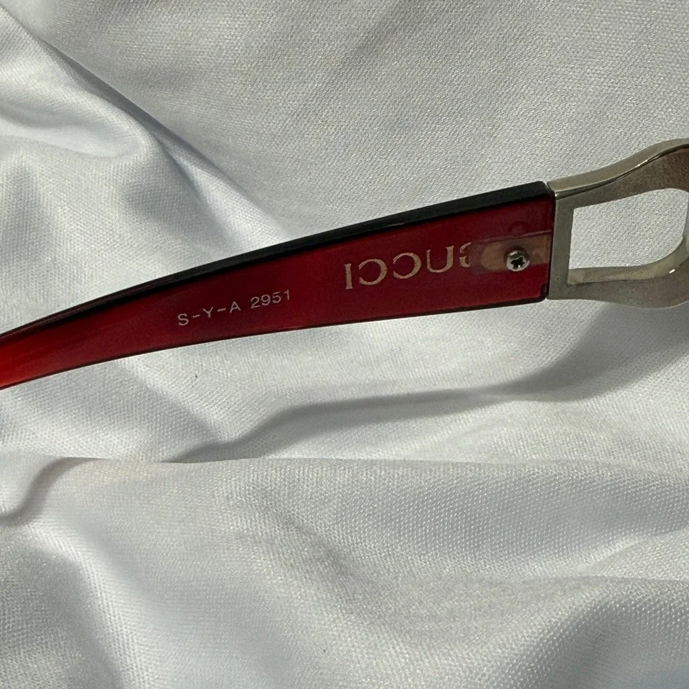 Gucci Sunglasses Women OS Red Pink Gradient Oversized Horsebit S-Y-A 2951 Luxury